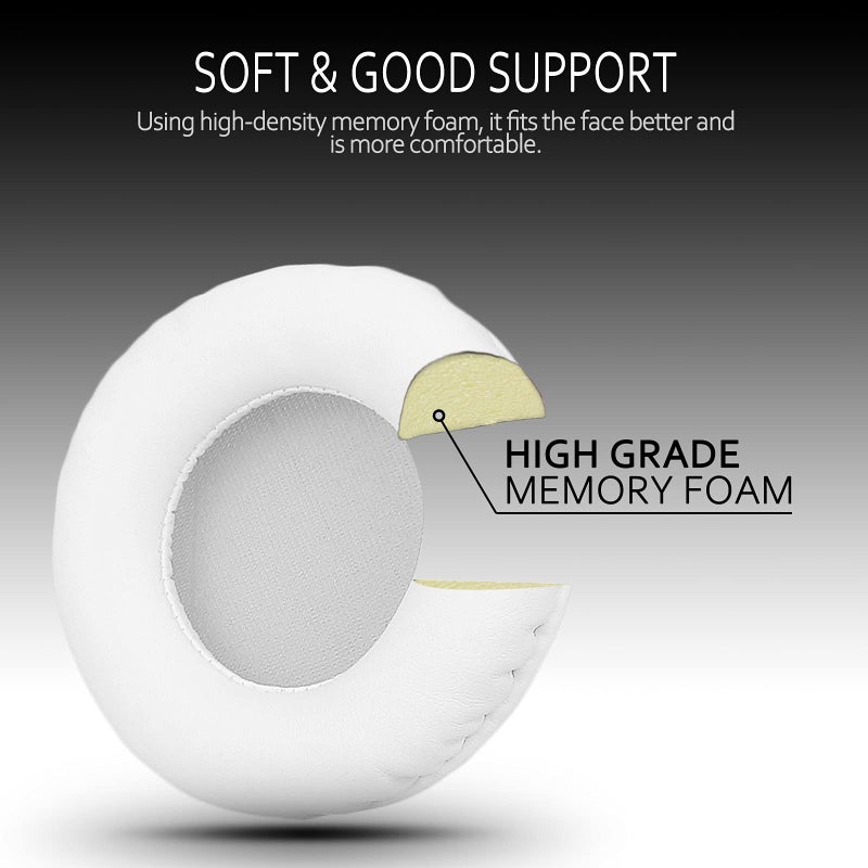 Krone Kalpasmos Universal Replacement 75mm Earpads for Sony, ATHAKG, HifiMan, Philips, Fostex, JVC, Pioneer On-Ear Headphones (List Inside) Headphone Earpads Cover White & Grey - Image 2
